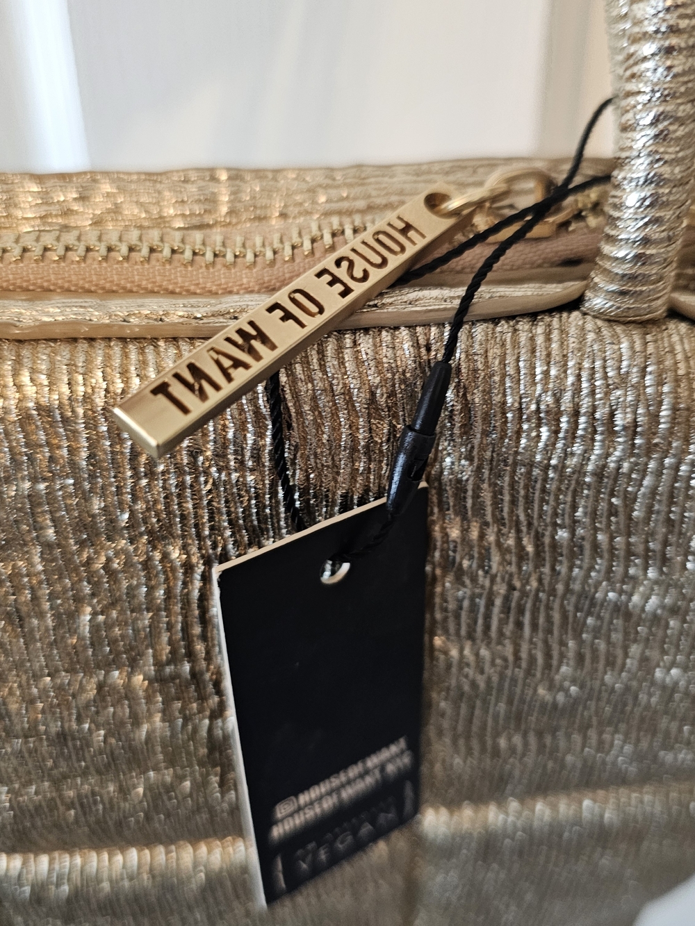 Gold Textured Crossbody Bag